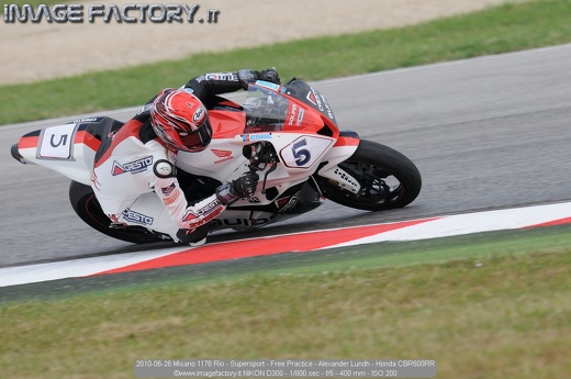2010-06-26 Misano 1176 Rio - Supersport - Free Practice - Alexander Lundh - Honda CBR600RR